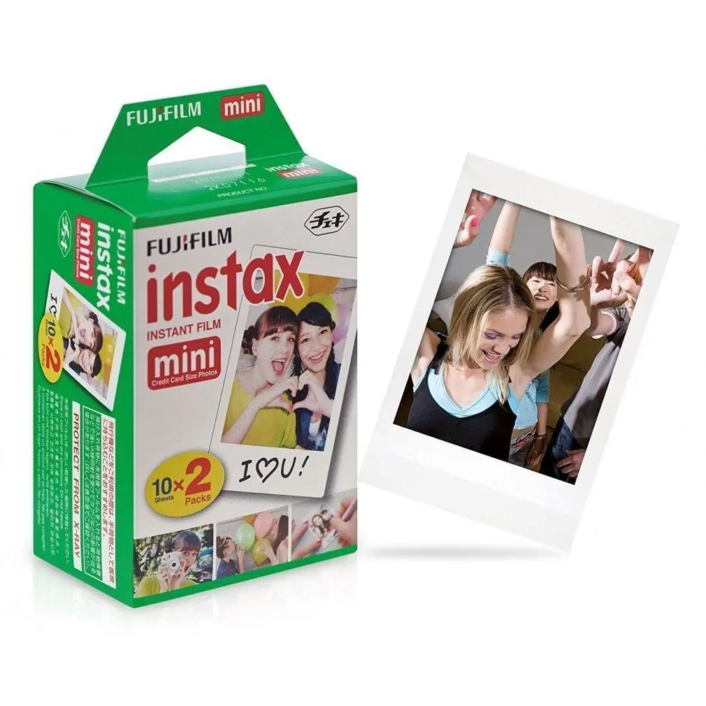 Papel Polaroid de 3 pulgadas, hojas con bordes blancos para Instax Mini,  película Polaroid, 20 hojas - AliExpress